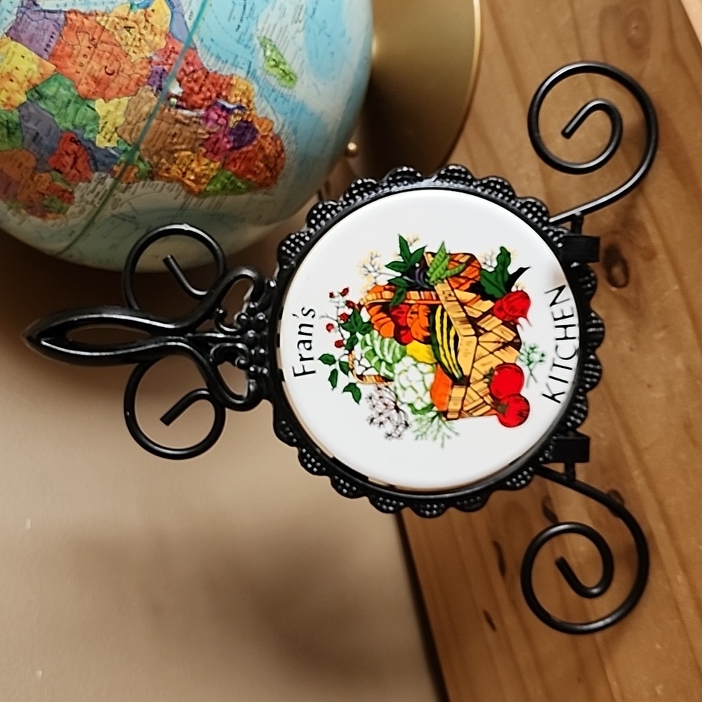 Vintage Fran's cast iron kitchen trivet